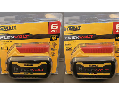 2 DCB606 Genuine Dewalt 60V / 20V 6.0 AH Batteries DCB606-2 Flexvolt rxx