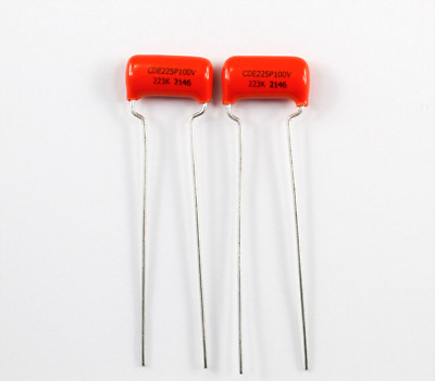 2 x CDE 225P Orange Drop Guitar Tone Capacitor .022uf 100v NOS