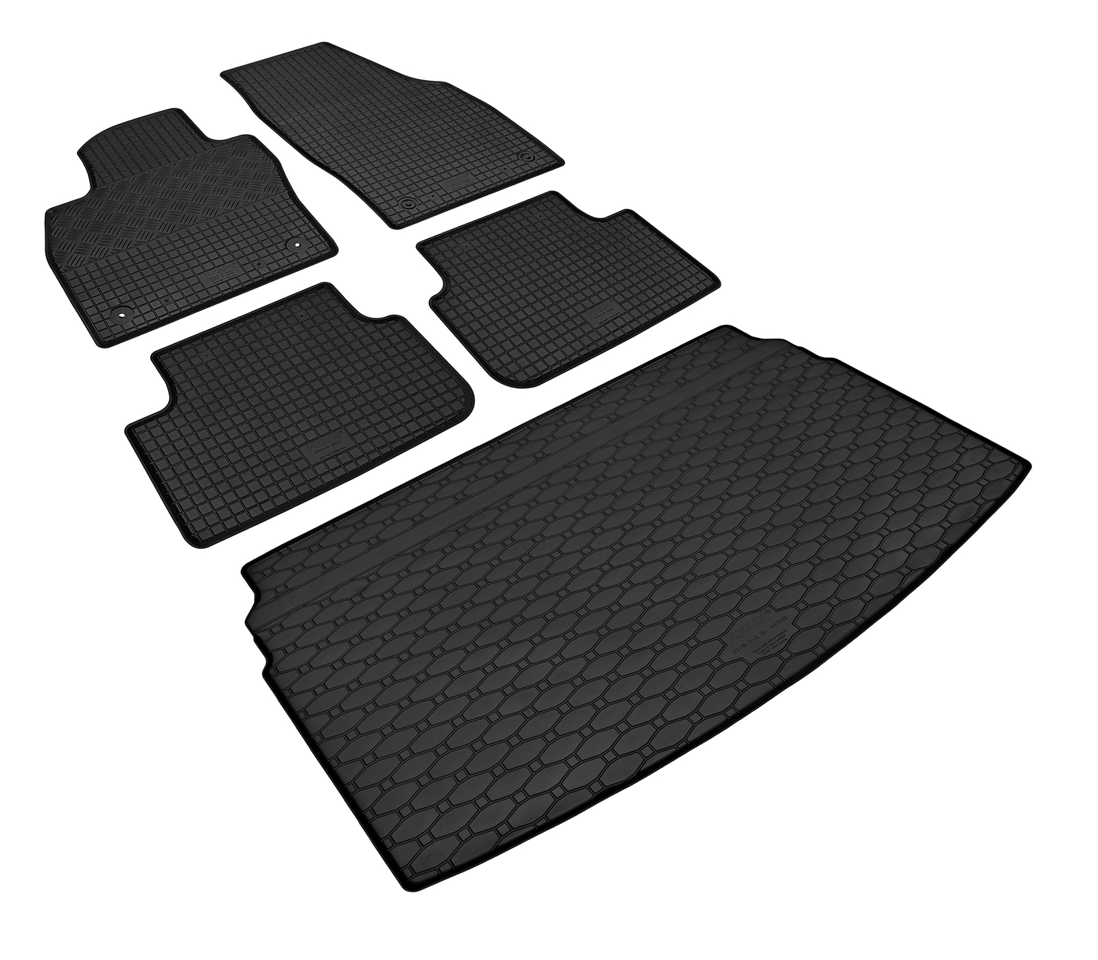 Gummifußmatten und Kofferraumwanne passend für VW T-Cross ab 2019 / ab 2024