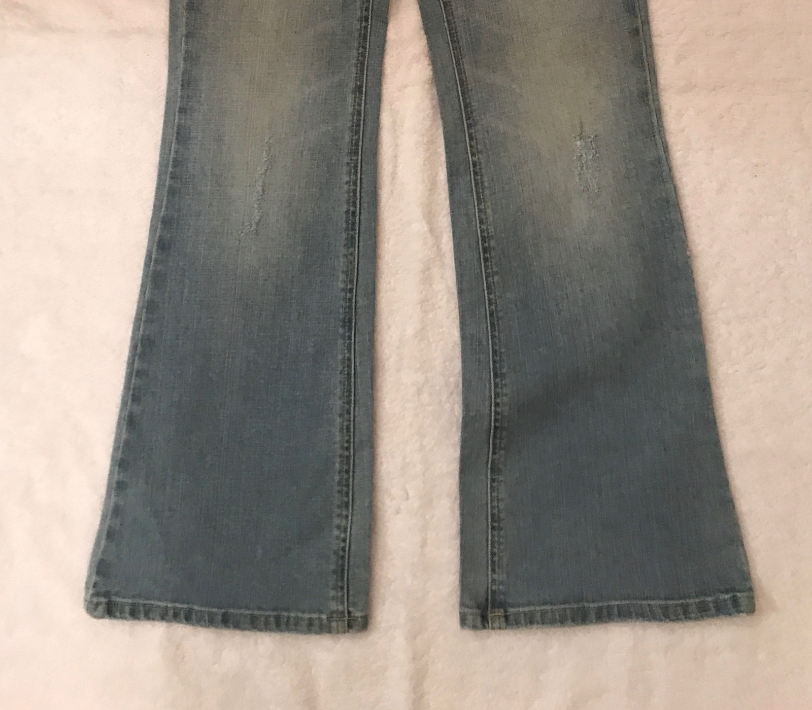 New Justice Girls  size 12R Light Wash Jeans Distressed Flare