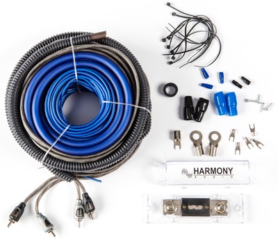 Harmony Audio HA-AK4 Car Stereo 4 Gauge 1800W Amp Amplifier Install Kit - Nickel