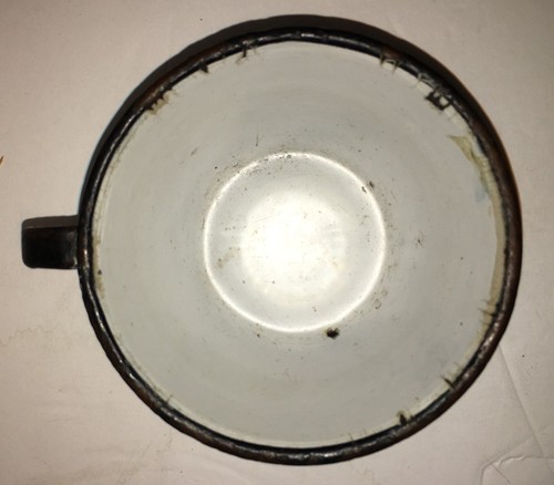 Vintage Blue White Swirl Graniteware Enamelware Mug Cup