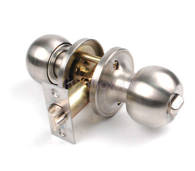 Satin Nickel Keyed Entry Door Knob Set Locking Entry with Keys