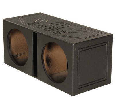 QPower QBOMB12V Dual 12 Inch Subwoofer Box with Bedliner Spray for Speakers, ...