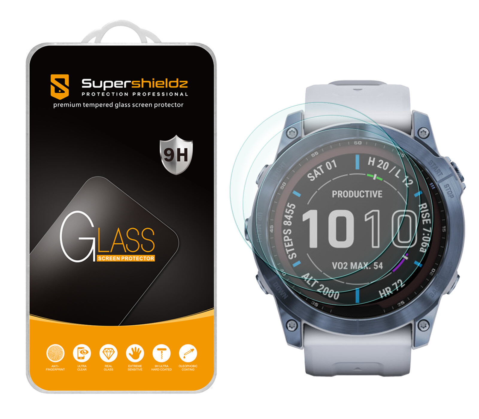 3X Tempered Glass Screen Protector for Garmin Fenix 7X Sapphire Solar (51mm)