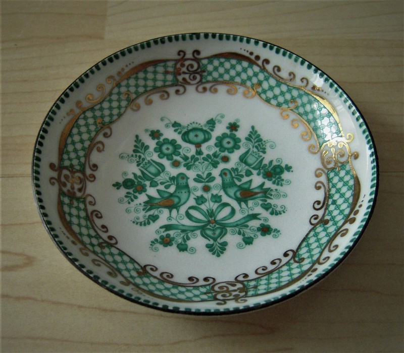 Arta Handmade Austria* Kleine Vintage Emaille Schale Ã 10cm* Taube* TÃ¼Rkis Gold