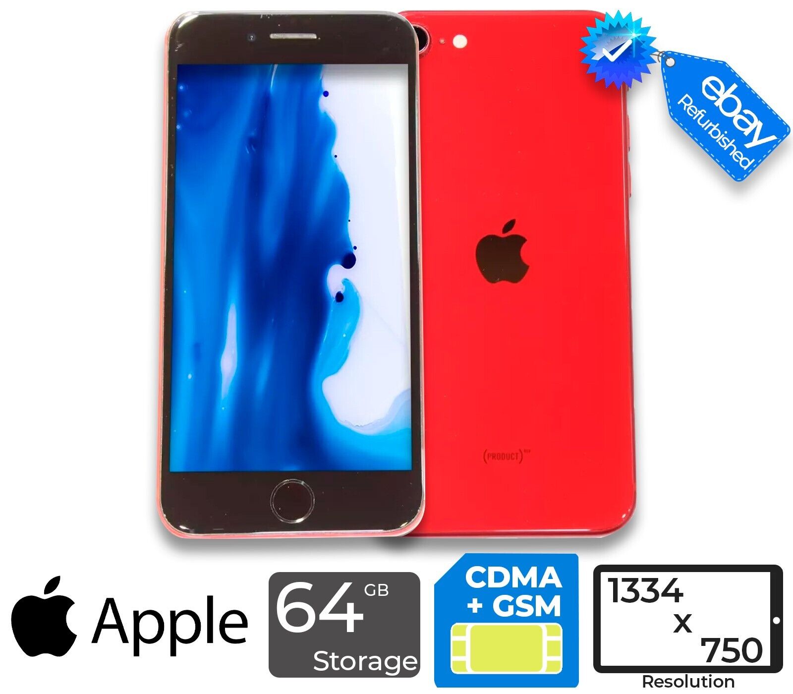 Apple iPhone SE 2nd Gen A2275 MX9G2LL/A 64GB Storage (CDMA+GSM Unlocked) - Red | eBay Apple iPhone SE 2nd Gen A2275 MX9G2LL/A 64GB Storage (CDMA+GSM Unlocked) - Red | eBay