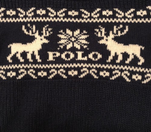 $75 NWT Reindeer Cotton-Wool Knit Blue Sweater Boys Toddler 4T