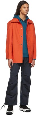 Pre-owned Kenzo Men's Mid Length Poppy Coat In Poppy Orange-medium