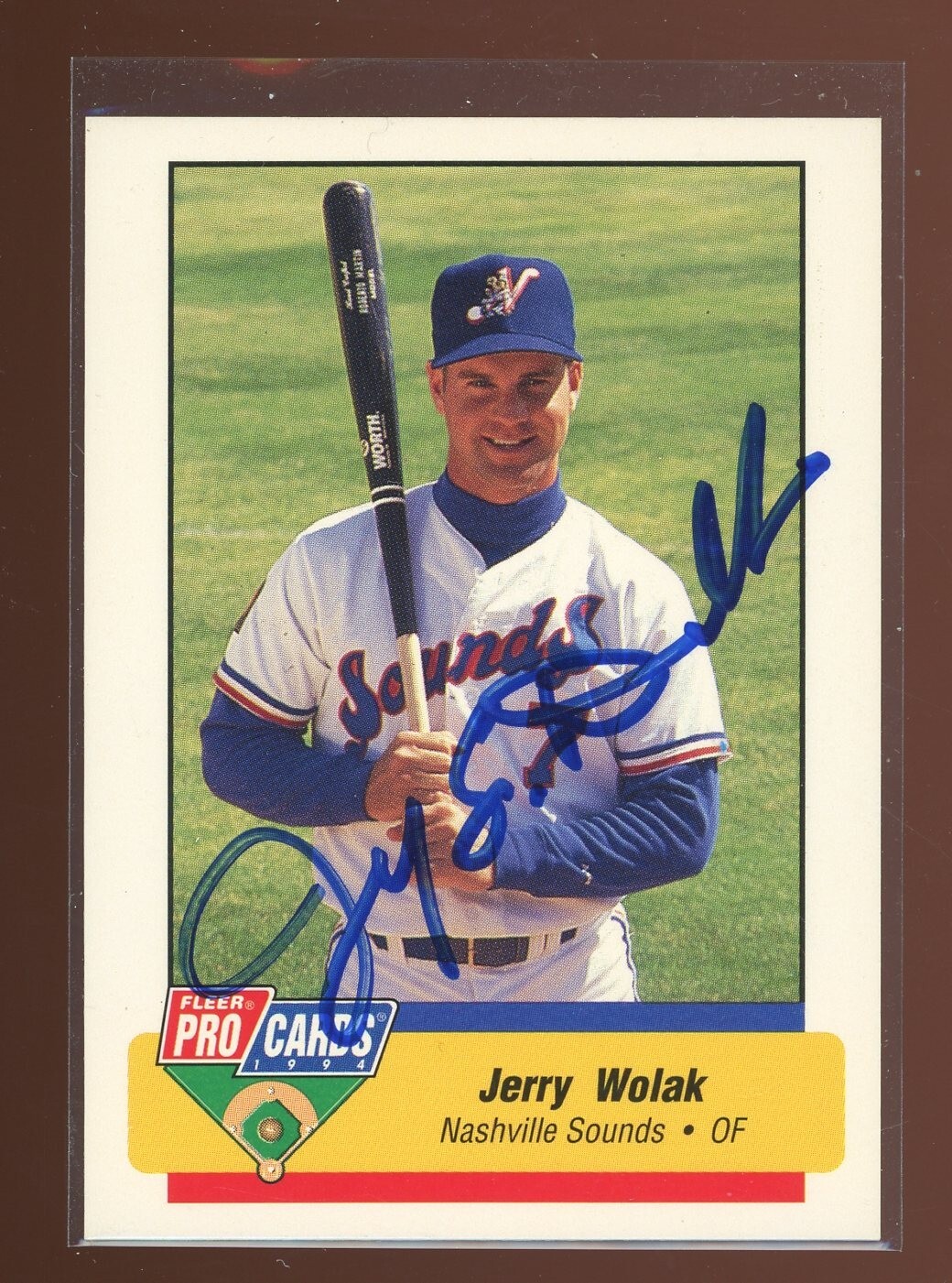 1994 Nashville Sounds JERRY WOLAK Signed Card autograph auto