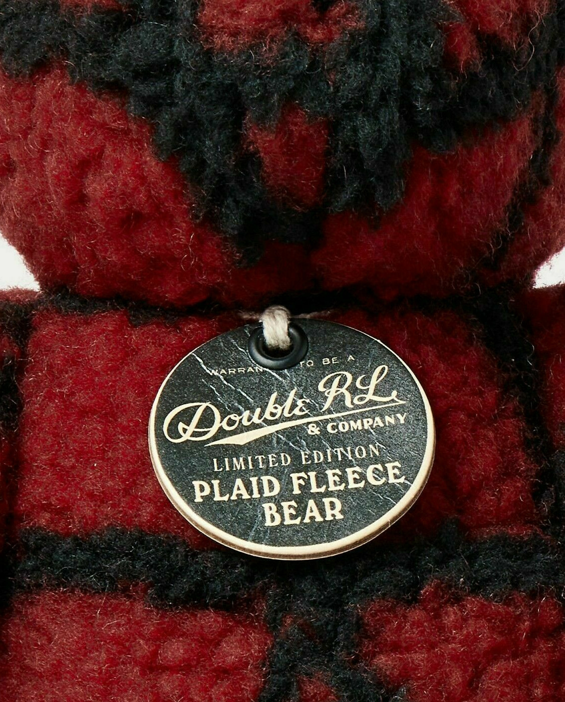 Ralph Lauren RRL Limited Edition Plaid Fleece Leather Bear