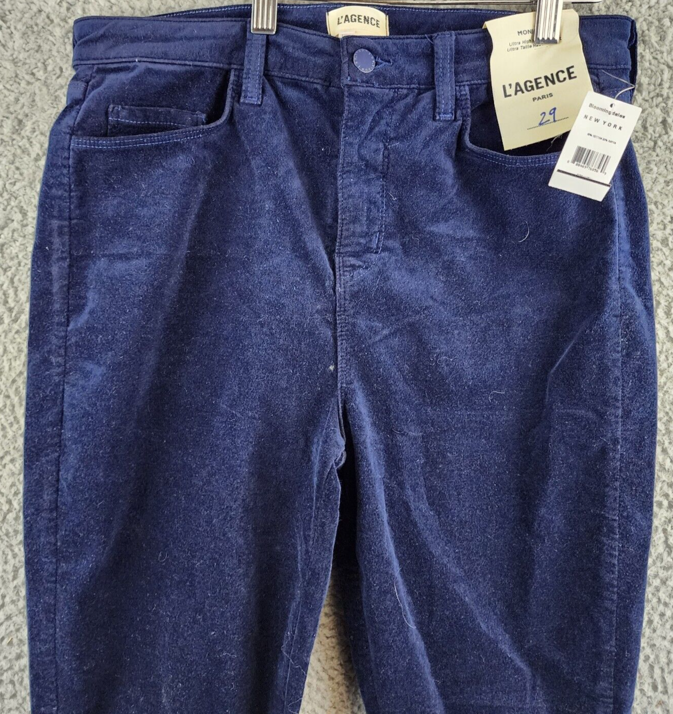 L'AGENCE Monique Ultra High Rise Skinny Jeans Women's 29 Dark Navy Pockets Zip - Picture 3 of 13