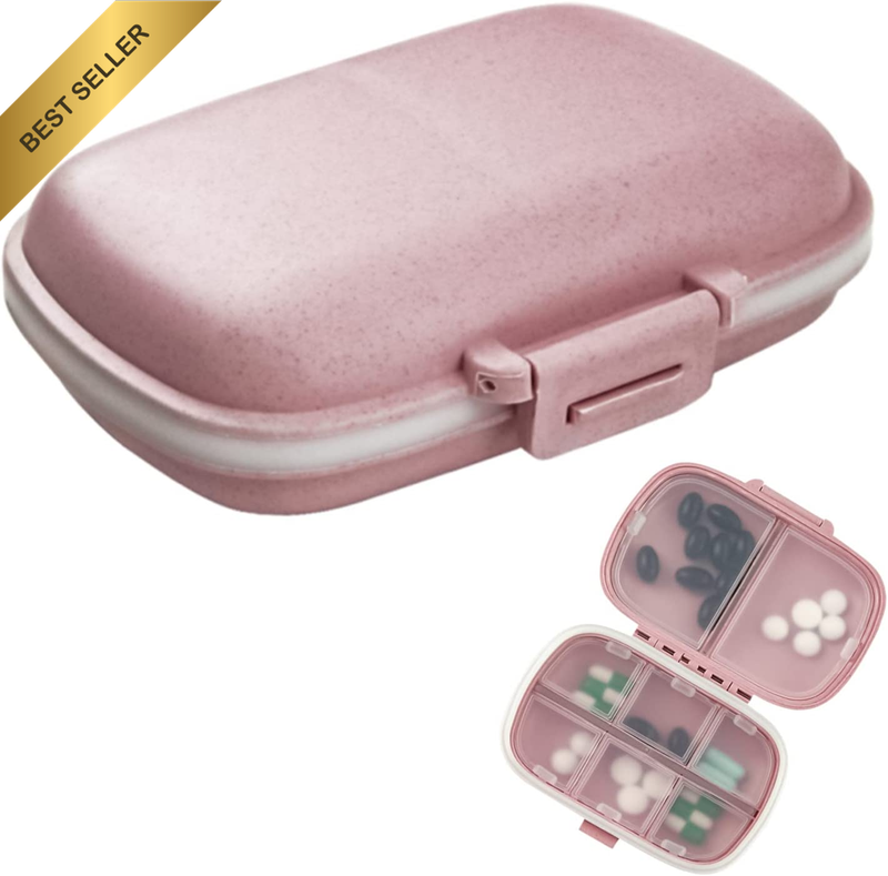 1Pack Travel Pill Organizer, 8 Compartments Portable Pill Case, Small Pill Box f