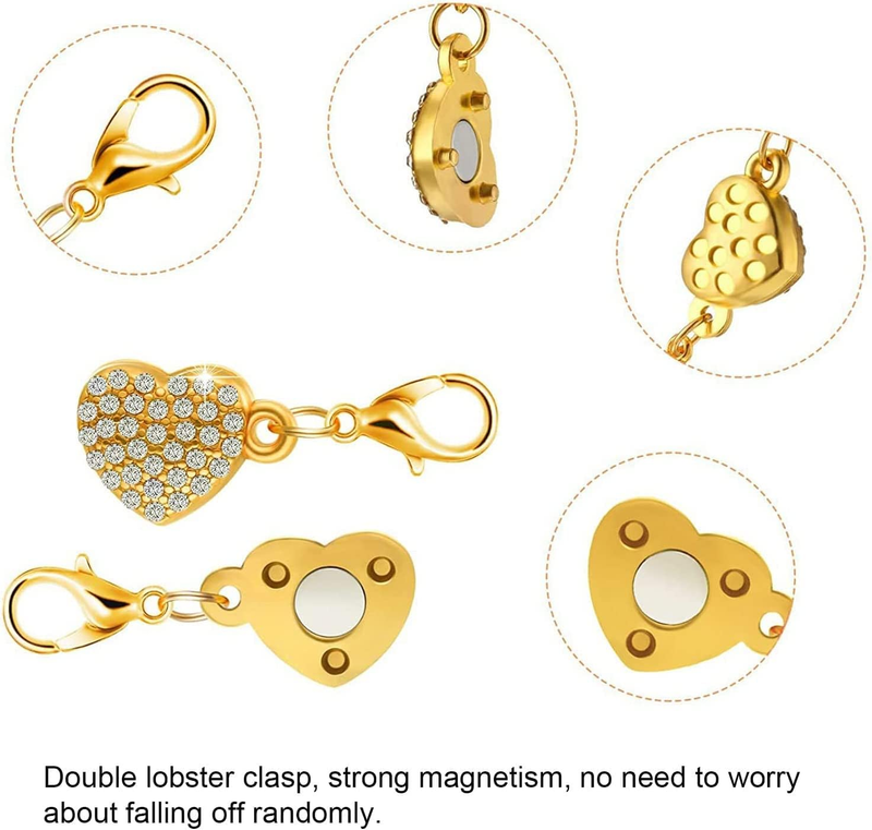 Magnetic Jewelry Clasps, 14Pcs Locking Lobster Clasp Necklace Clasps for Necklac