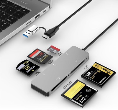 USB C USB 3.0 CFast Card Reader 5Gbps CFast 2.0 Memory Card CFast SD UHS I MMC T