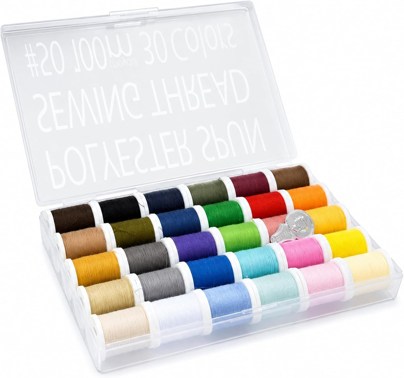 30 Color All-Purpose Polyester Sewing Threads 100 M / 110 Yds Each [ 93012 ]