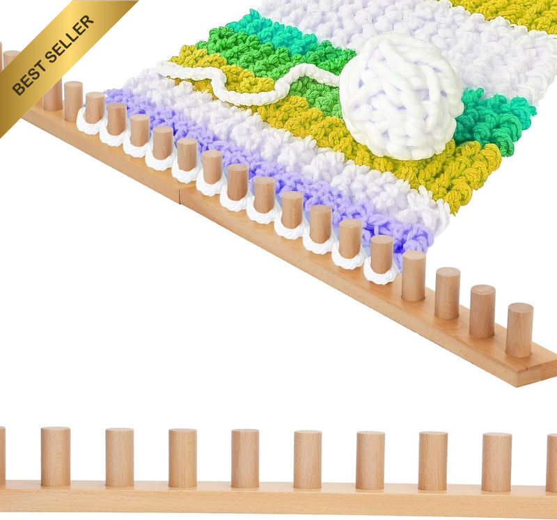 52" Knitting Loom Blanket Making Kit Foldable Wood Frame | Chunky Knitting Loom