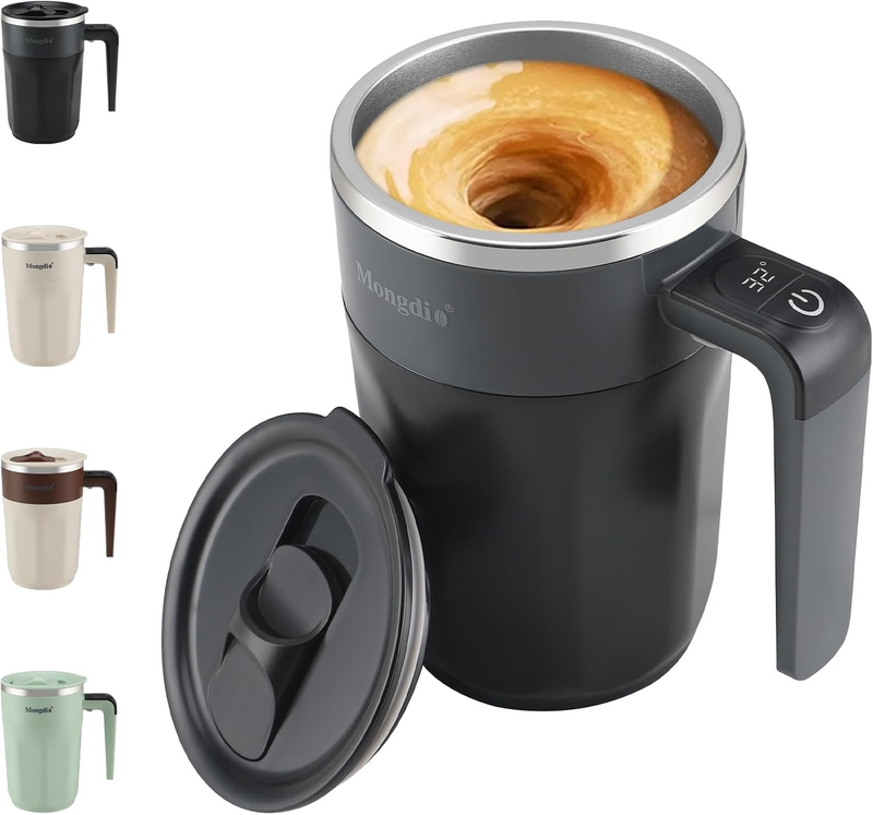 Mongdio Self Stirring Coffee Mug with Fahrenhite Temperature Display, Rechargeab