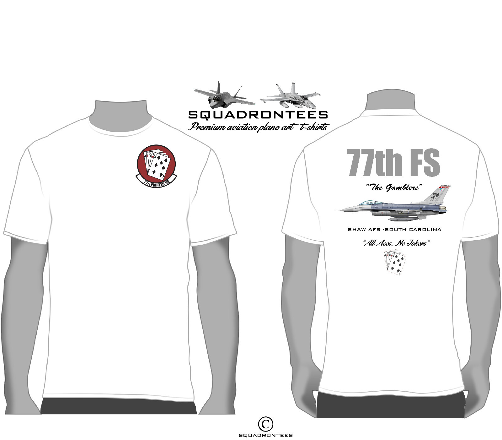 77th Fighter Squadron F-16 Squadron T-Shirt - USAF Licensed