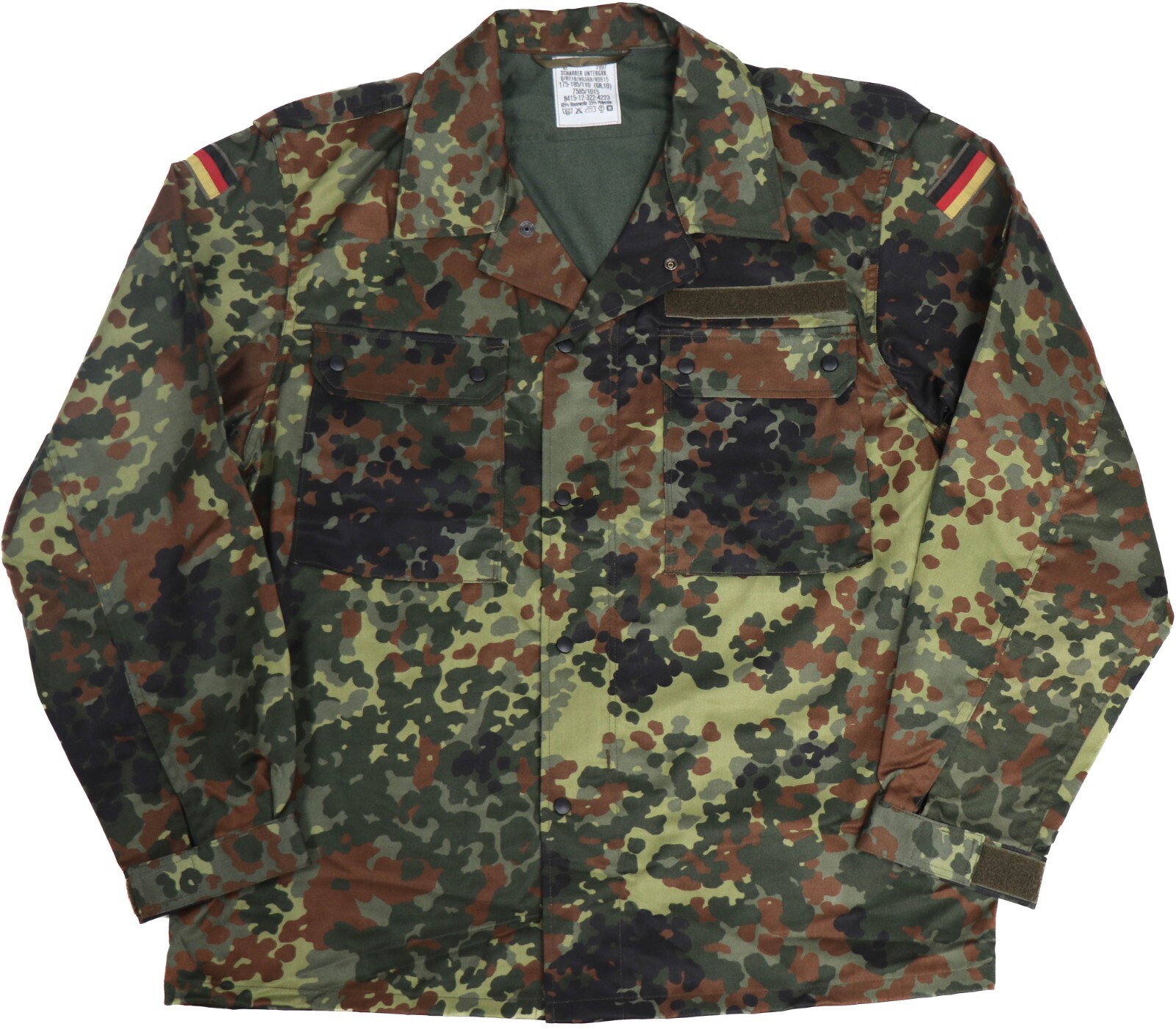 New German Bundeswehr Flecktarn Jacket Camo Military Fleck Shirt Army Woodland