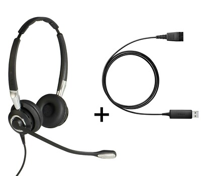 Jabra BiZ 2400 II Duo QD Headset with Link 230 USB PC Cable Jabra BiZ 2400 II Duo QD Headset with Link 230 USB PC Cable