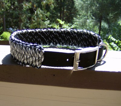 18-22'' or custom size,Adjustable Paracord Dog Collar Reflective  ~Veteran Made~