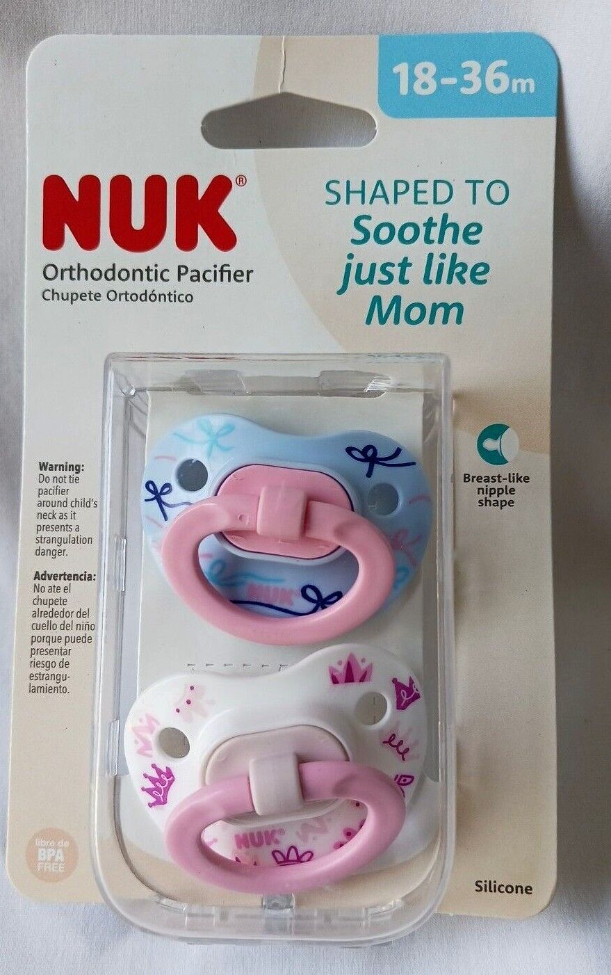 NUK Orthodontic Pacifier 2 pack 18-36 Months New