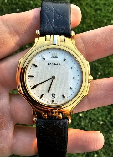 LASSALE SEIKO ③ Vtg Lassale Seiko Ultra Thin Gold Plated Men's Watch 7N39