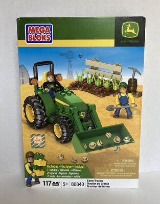 NEW MEGA BLOKS JOHN DEERE FARM TRACTOR 80840 117 PCS FACTORY SEALED