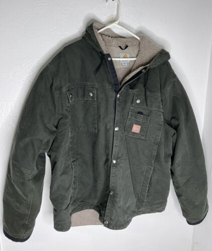 Carhartt Sandstone Sherpa Lined Hooded Jacket Size 2XL J284 Carhartt Sandstone Sherpa Lined Hooded Jacket Size 2XL J284