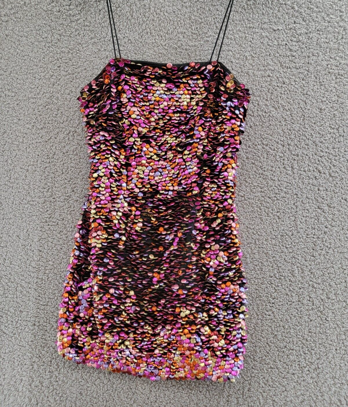 RAMY BROOK RAMY BROOK MILENA SEQUIN MINI DRESS WOMEN'S 2 PINK ORCHID SQUARE NECK BACK ZIP