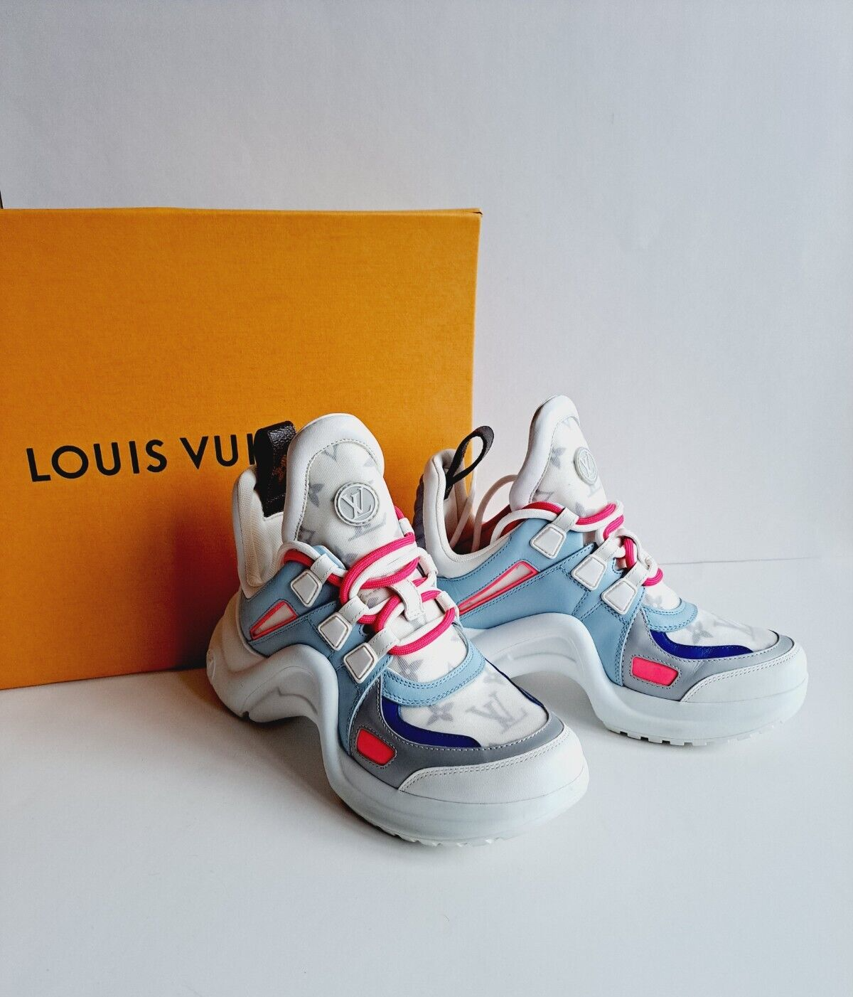 LOUIS VUITTON ライトブルー ミュール 質屋 LV ルイヴィトン シルエットライン ミュール サンダル