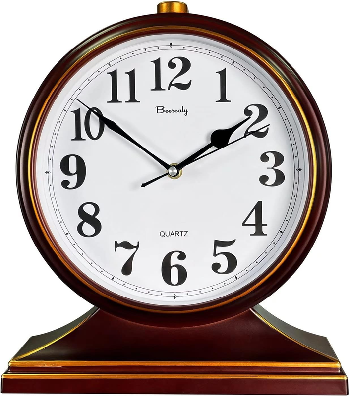 For Table Decor,retro Mantel Clock Battery Operated For Fire