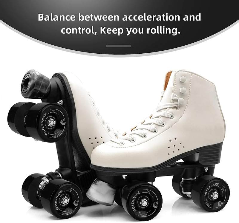 8 Pack 78A Quad Roller Skate Wheels 65 X 36Mm with ABEC-9 Bearings Installed for