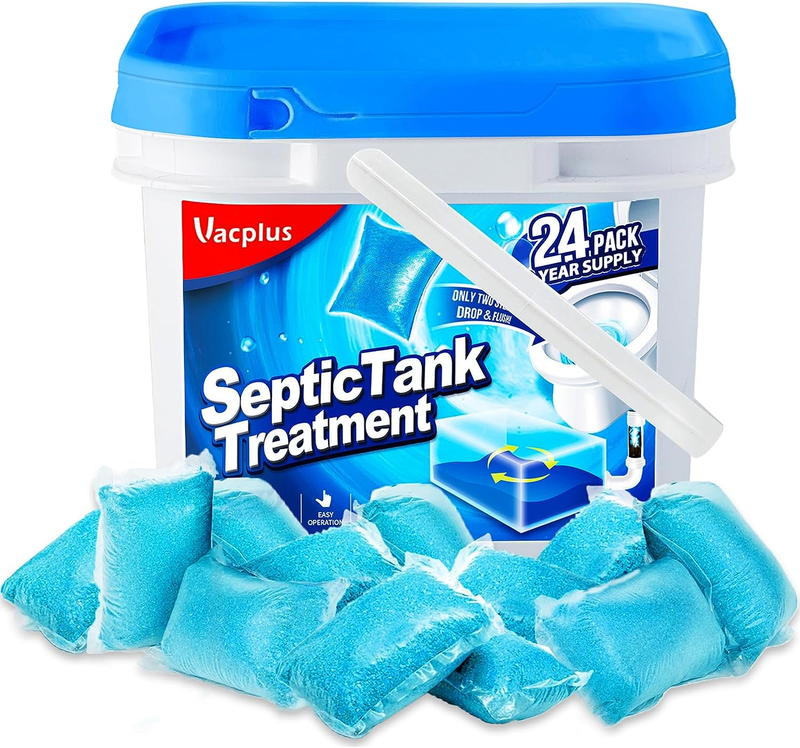 Septic Tank Treatment - 24 Packs for 2-Year Supply, Bucket-Packed Septic Tank Tr