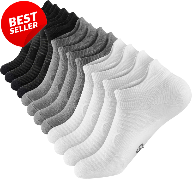 6-Pair Unisex Compression Running Ankle Socks Cushioned Arch Support - US