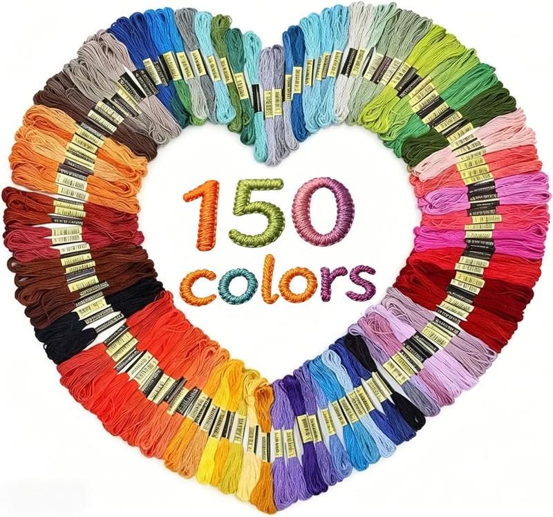 150 Skeins Embroidery Thread, Embroidery Floss 6 Strands Cross Stitch