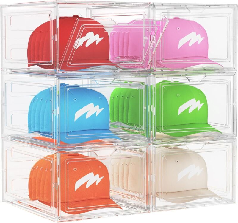 Lifewit Hat Organizer for Caps, Plastic Hat Storage Box Rack Clear Hat Display