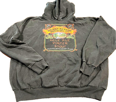 Vtg  Black Hoodie Sierra Nevada Brewing Co. Pale Ale Porter Stout Chico CA Sz L