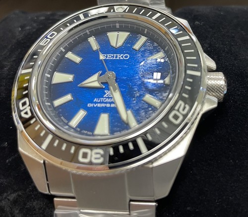 Pre-owned Seiko Prospex Samurai Manta Ray Automatic Watch Blue Dial Srpe33 Made In Japan
