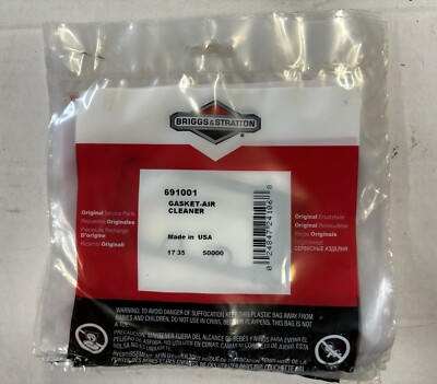 ONE NEW Genuine Briggs and Stratton # 691001 Air Cleaner Gasket Factory Sealed
