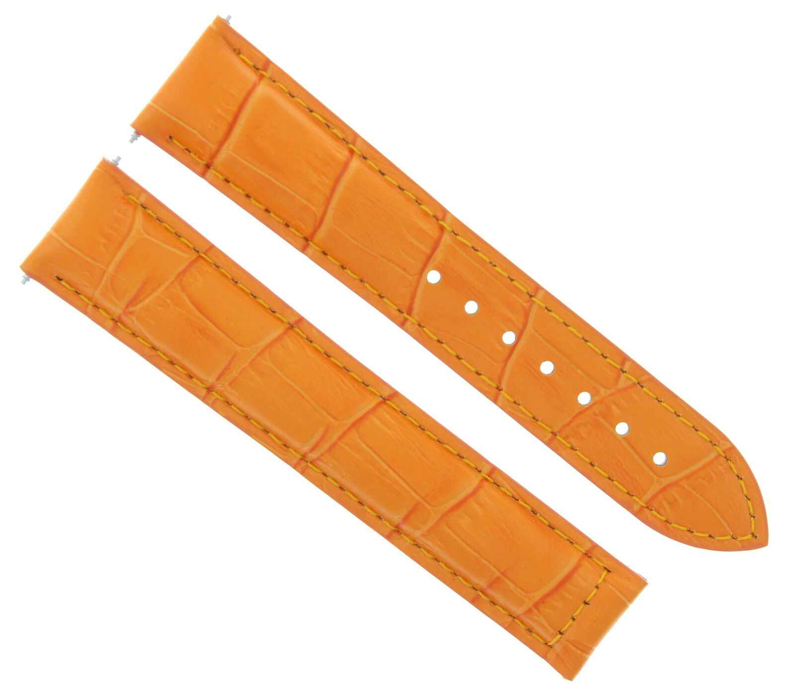 LEATHER WATCH STRAP BAND CLASP FOR 22MM OMEGA SEAMASTER PLANET OCEAN  ORANGE