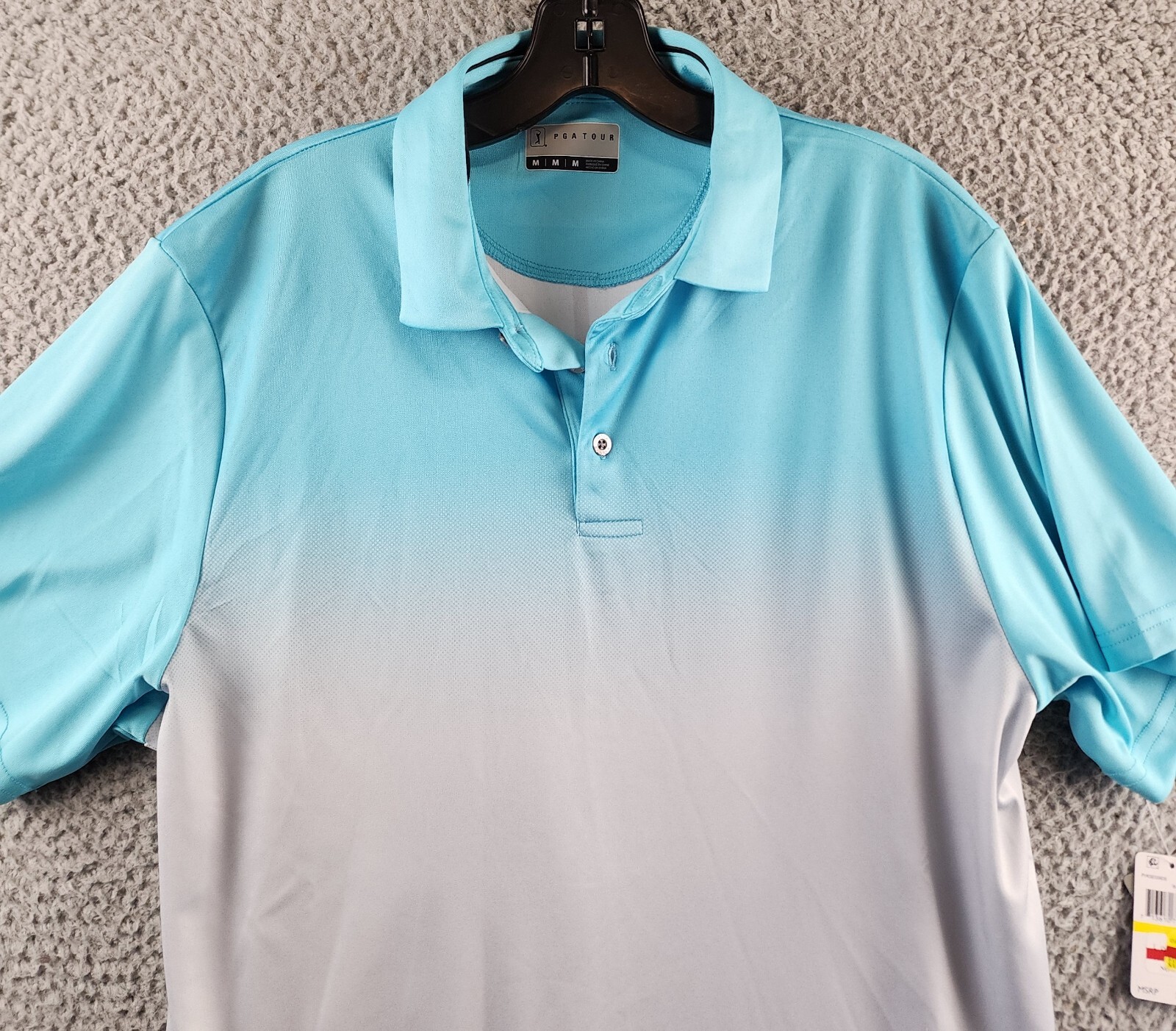 Pga Tour Classic-Fit Performance Ombre Golf Polo Shirt Men's M Blue Curacao - Picture 4 of 15