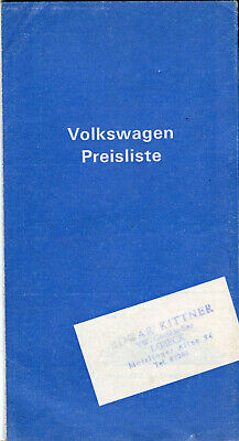 VW Volkswagen full model range German prices/options brochure 3.8.64 Lübeck