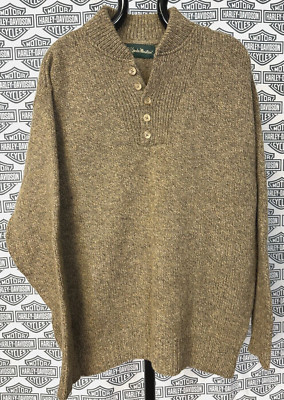 Vintage 90's Gander Mountain 1/4 Button Wool USA Made Sweater - Men's Large