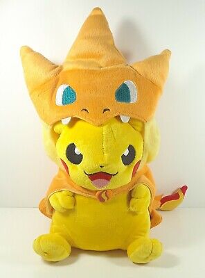 Pokemon Center Plush Costume Pikachu with Mega Charizard Y Winged Cape Halloween