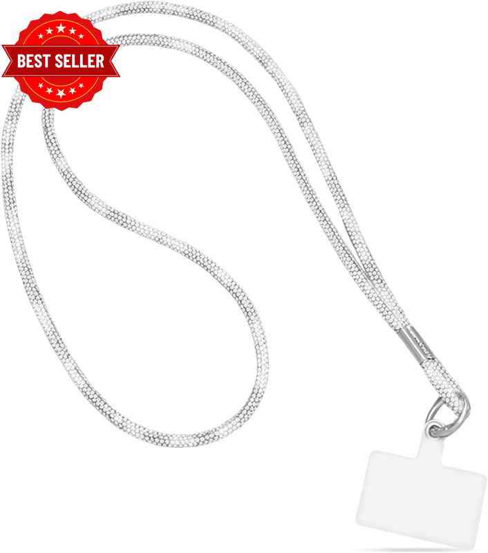 Women Crossbody Phone Lanyard with Rhinestone Chain, Universal Mobile Phone Neck