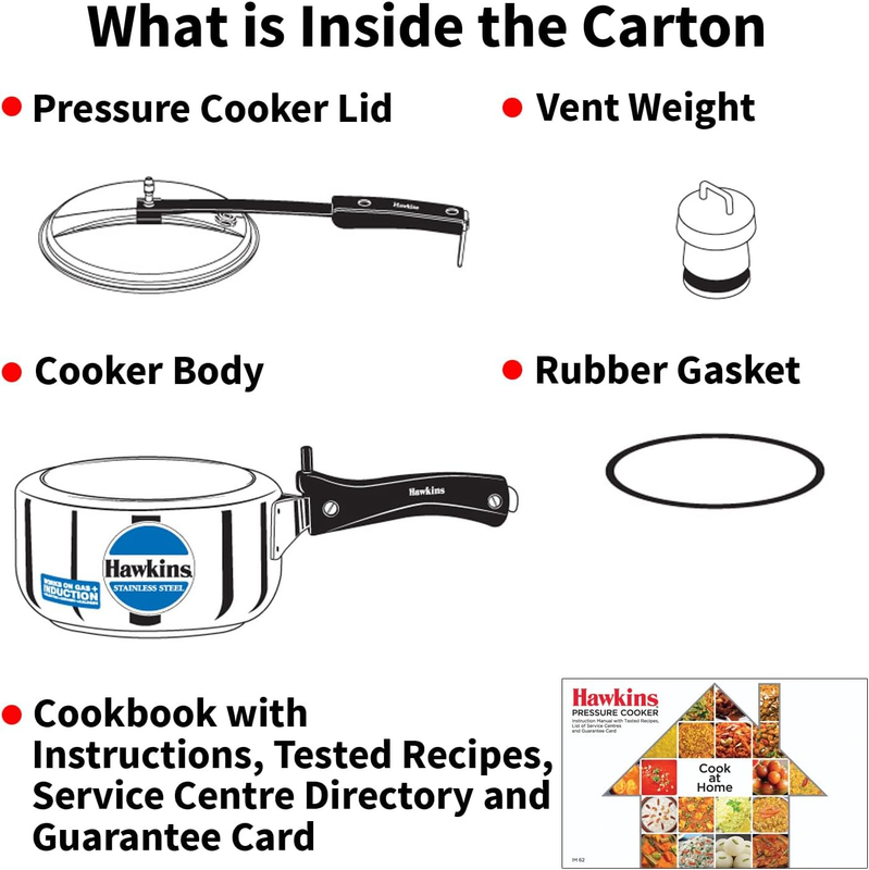 B25 Pressure Cooker, 2 Litre, Silver