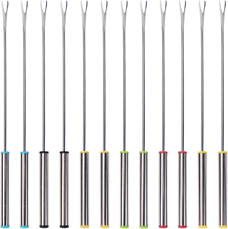 Stainless Steel Fondue Forks, 12 Pcs Cheese Fondue Forks Chocolate Dipping Fondu