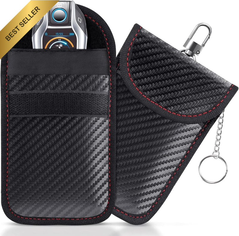Upgraded Bag for Key Fob (2 Pack),Premium Key Fob Protector– Car RFID Signal Blo